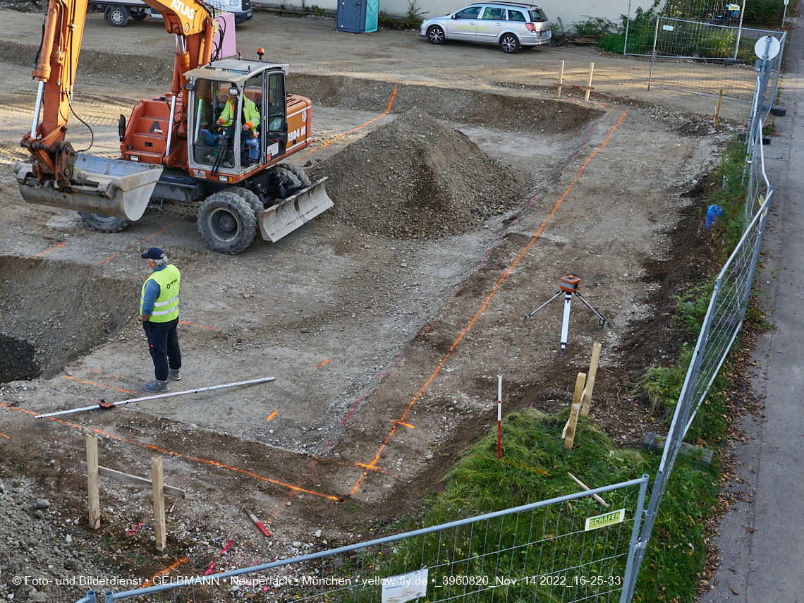 14.11.2022 - Baustelle an der Quiddestraße Haus für Kinder in Neuperlach